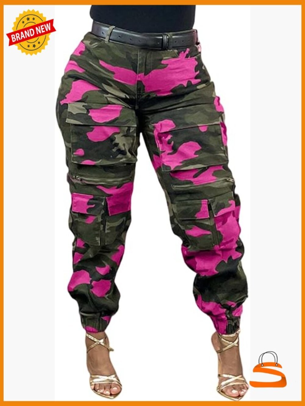 Womens Camo Jogger Pants High Waisted Cargo Print Sweatpants with Pockets